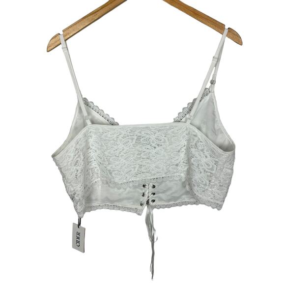Cider White Lace Corset Crop Top Size 1X NWT Castlecore Fairycore Renaissance - Picture 5 of 10
